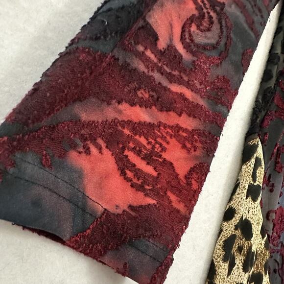 Calessa Velvet Burnout Tunic Top Womens L Artsy Edgy Boho Whimsigoth Mob Wife - Picture 6 of 16